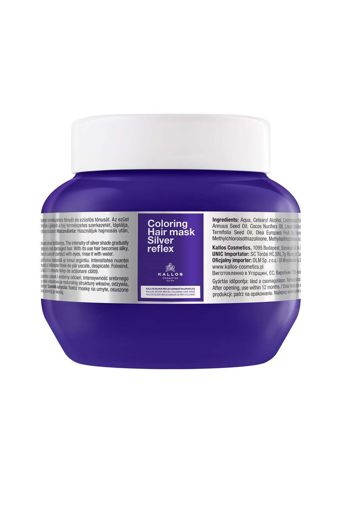 Kallos Cosmetics Coloring Hair Mask Silver Reflex